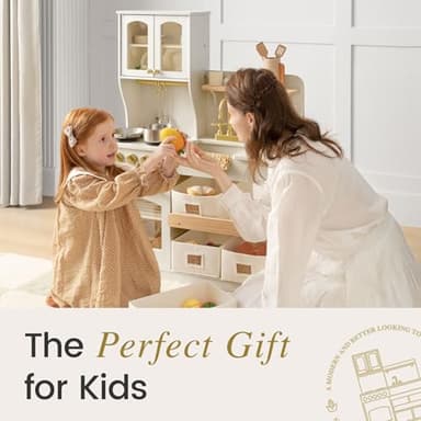 Tiny Land Play Kitchen for Kids, Wooden Toy Kitchen Set with Storage & Accessories, Toddler Kitchen Playset with Stove & Sink, Kids Kitchen Playset Gift for Ages 3-8 - Image 5