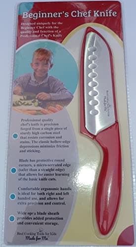 Beginner's Chef Knife for Kids (RUBY) w/Protective Safety Sheath/Parents #1 Choice for Safety & Design! Kid safe Children's First Chef Knife for Young Chefs - Image 4
