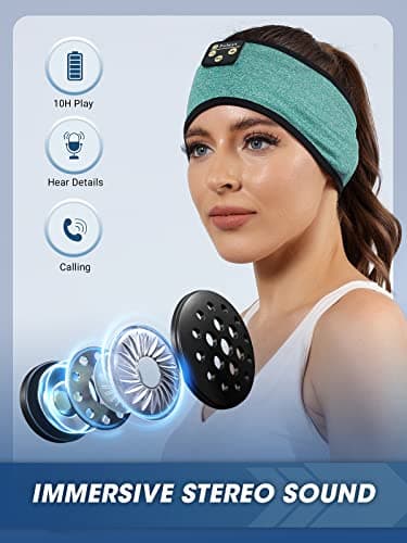 Fulext Sleep-Headphones-Headband-Bluetooth - Headphones for Sleeping Sleep Mask with Thin HD Stereo Speakers Perfect for Side Sleepers,Insomnia,Sport,Travel Best Gifts for Men Women - Image 7