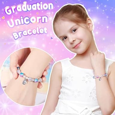 Trabuono 2025 Kindergarten Graduation Gifts for Girls, Preschool Graduation Gifts for Her Daughter Granddaughter Niece Big Sister Purple Unicorn Charm Bracelet for Girls with Grad Card Present Boxed - Image 5
