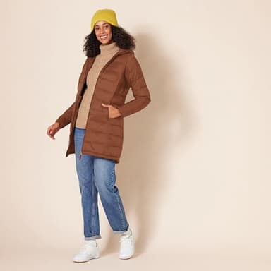 Amazon Essentials Women's Lightweight Water-Resistant Packable Hooded Puffer Coat (Available in Plus Size), Dark Toffee Brown, Medium - Image 5