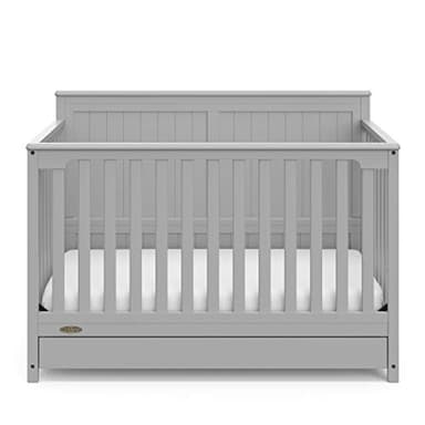 Graco Hadley 5-in-1 Convertible Crib with Drawer (Pebble Gray) – GREENGUARD Gold Certified, Crib with Drawer Combo, Full-Size Nursery Storage Drawer, Converts to Toddler Bed, Daybed - Image 10