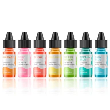 Cherrysea Oil Based Food Coloring for Chocolate Macaron Oil Edible Food Dye Set for Halloween Baking Royal Icing Cookie Supplies Gluten Free 7x6ml Food Grade Food Color Kit, 0.25 Fl. Oz/Bottles - Image 8