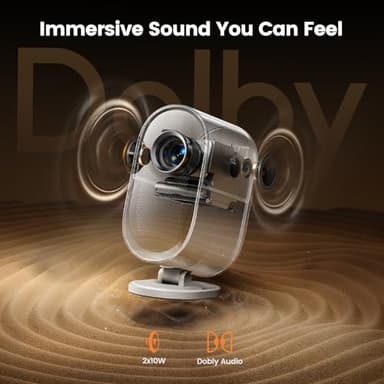 [AI Auto Focus/Dolby Audio] Projector with WiFi6 and 2-Way Bluetooth, 20W Speakers, 1080P Home Theater Movie Proyector, Fully Sealed Projector w/ HDMI ARC, iWIMIUS for Indoor&Outdoor (White, Standard) - Image 4