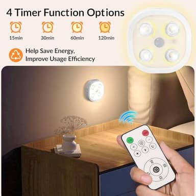 Under Cabinet Lighting, 1500mAh Rechargeable Motion Sensor Puck Lights with Remote, 3 Color Temper, Magnetic Stick on Light, Dimmable Under Counter Lights for Kitchen, Shelf, Stair(6P) - Image 5