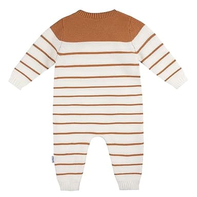 Gerber Baby Boys' Sweater Knit Romper Jumpsuit, Brown Fox, 18 Months - Image 2