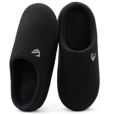 ULTRAIDEAS Men's Comfy Memory Foam Slippers Indoor, House Slippers for Men Non-Slip(Black 13-14) - Image 1