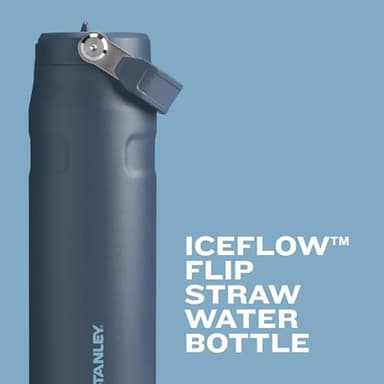 Stanley IceFlow Flip Straw 2.0 Water Bottle 24 oz | Built-In Straw for Travel and Sports | Lightweight and Leak Resistant | Insulated Stainless Steel | BPA-Free | Poolside - Image 4