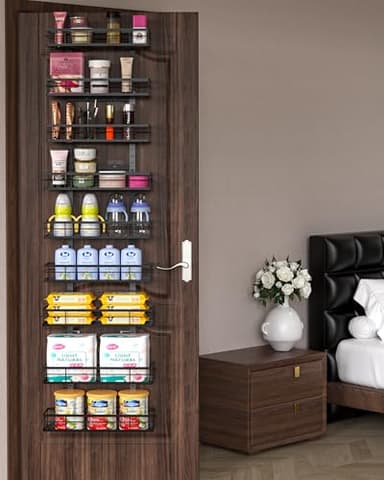 masadi 9-Tier Over The Door Organizer Storage, Pantry Door Organizer, Hanging Shelf Behind Back Door Black Bathroom Closet Organization, Laundry Bedroom Room Rack Home & Kitchen Essentials - Image 4