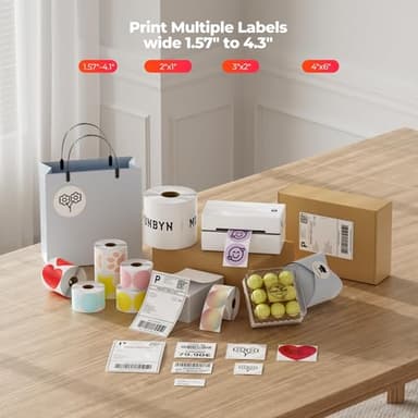 MUNBYN Bluetooth Thermal Label Printer, 130B Wireless 4x6 Shipping Label Printer for Shipping Packages Small Business Office or Home, Compatible with iPhone Android iPad Windows macOS Chrome Etsy eBay - Image 7