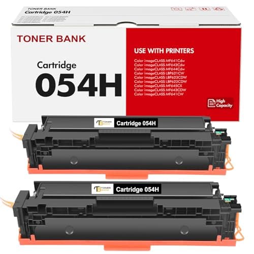 Toner Bank Compatible Toner Cartridge Replacement for Canon 054H 054 Black CRG054H Color ImageCLASS MF644Cdw MF642Cdw LBP622Cdw MF641Cw MF644 MF642 Printer Ink 2-Pack - Image 1