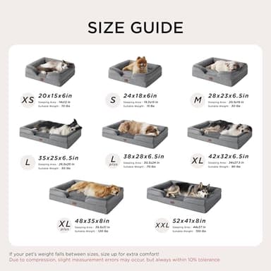 Bedsure Orthopedic Dog Bed Medium Size Dogs - Washable Small Medium Dog Cat Bed Waterproof, Comfort Cats Couch Sofa with Washable Removable Cover, Pets Bed with Nonskid Bottom, Grey, 28" - Image 7
