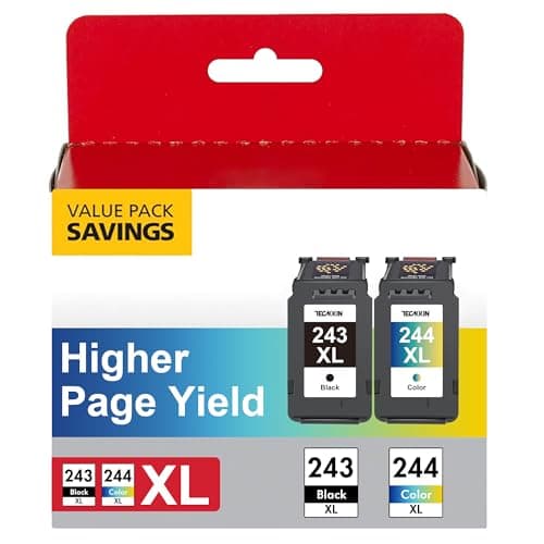 PG-243XL / CL-244XL Ink Value Pack Replacement for Canon 243 and 244 Ink Cartridges Compatible to Canon Pixma TR4520 TR4522 MG2522 MG2520 MX490 MX492 TS3322 TS202 TS302 Printer (1 Black, 1 Tri-Color) - Image 1