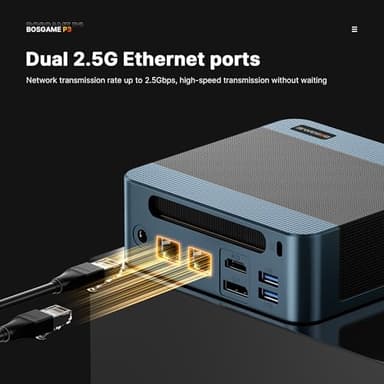 BOSGAME P3 Mini PC, AMD Ryzen 7 6800H Mini Computers, 24GB DDR5, 1TB PCIe SSD, 4K Triple Display & USB4, Dual 2.5G LAN & Wi-Fi 6E & BT5.2, Desktop Computers for Gaming, Office, Design - Image 5
