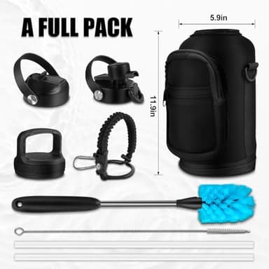 ABOTOCUP Gallon Water Bottle Insulated Keep Cold24H & Hot12H, Large 1 Water Bottle Gallon with Straw Lids&Paracord Handle, 128oz Water Bottle Double Wall Leak-proof BPA Free with Powder Coated - Image 3