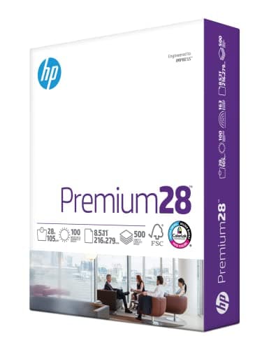 HP Printer Paper | 8.5 x 11 Paper | Premium 28 lb | 1 Ream - 500 Sheets | 100 Bright | Made in USA - FSC Certified | 205200R - Image 1