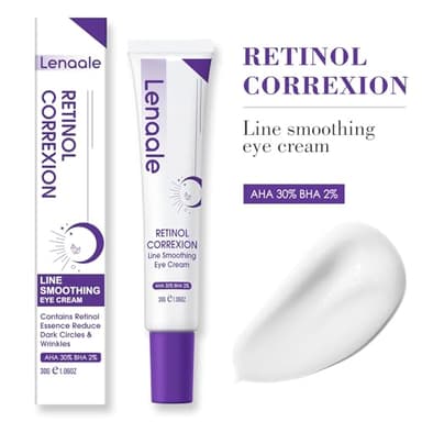 Eye Cream, Retinol Eye Cream for Dark Circles, Puffiness Anti Aging, With Hyaluronic Acid, Peptides, Caffeine Reduces Bags, Smooths Wrinkles & Fine Lines, Dark Circles Under Eye Treatment - Image 9
