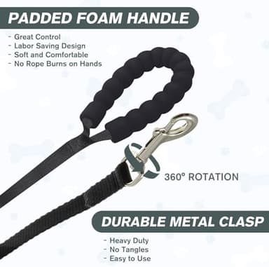 Martingale Collar for Dogs, Reflective Nylon Dog Collar with One 70.86 in Long Dog Leash, Quick Release Buckle, Adjustable Nylon Collars for Dogs Walking Training (Black M - Image 6