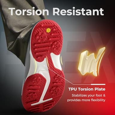 FitVille Wide Golf Shoes Men Professional Outdoor Water Resistant Golf Shoes for Course with Spikes(Dark Grey, 10 Wide) - Image 3