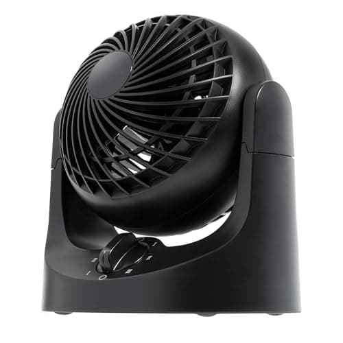 IRIS USA WOOZOO Desk Fan, Air Circulator, 3 Speeds, 32ft Max Air Distance, 112° Adjustable Tilt, 27.5db Quiet Motor, Small Fan for Bedroom, Office, Dorm, Black - Image 1