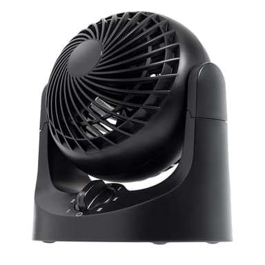 IRIS USA WOOZOO Desk Fan, Air Circulator, 3 Speeds, 32ft Max Air Distance, 112° Adjustable Tilt, 27.5db Quiet Motor, Small Fan for Bedroom, Office, Dorm, Black - Image 1