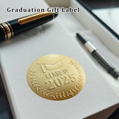 100 x Class of 2025 Stickers, Graduation Favor Gold Foil Stickers, 2025 Graduation Stickers, Senior Stickers, Graduation Announcement, Grad Party Envelope Seals, Embossed Sticker (Gold) - Image 4