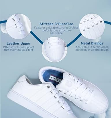 K-Swiss Men's Court Pro II CMF Sneaker, White/Silver, 10.5 M - Image 4