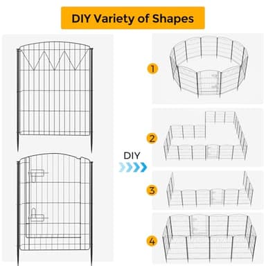 Jocoevel Garden Fence 10 Panels, 35.8 in (H) x 21.8 ft (L) No Dig Decorative Fencing, Rustproof Metal Fence Border for Garden Beds, Outdoor Temporary Dog Fence for Yard Patio - Image 6