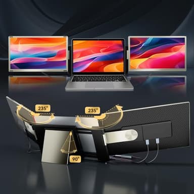 Teamgee 15.6" Laptop Screen Extender | Portable Monitor for 13-17” Mac/Windows Laptops | 120% sRGB FHD, Metal Stand, 235° Rotation, Ideal for Hybrid Work - Image 8