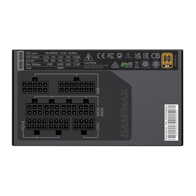 GAMEMAX 850W 80 Plus Gold Power Supply, ATX 3.0 & PCIE 5.0 Ready, 100% Japanese Capacitors, Fully Modular, ARGB SYNC, RGB-850 SE - Image 7