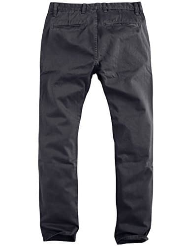 Match Mens Slim Tapered Flat Front Casual Pants (40, Army Gray#2) - Image 4