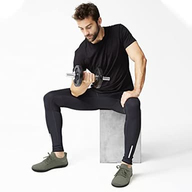 relxfeet Men's Minimalist Barefoot Shoes Wide Toe Zero Drop Sole Cross-Trainer Lightweight Slip-on Walking Shoes Trail Running Sneakers Fitness Gym Jogging Wrestling Hiking Lifting Army Green 10.5 - Image 6