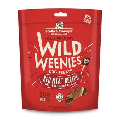 Stella & Chewy's Freeze-Dried Raw Wild Weenies Dog Treats - High-Protein Training Treats for Dogs & Puppies - All-Natural Red Meat Recipe with 97% Meat & Organs - USA Made - 3.25 oz Bag - Image 1