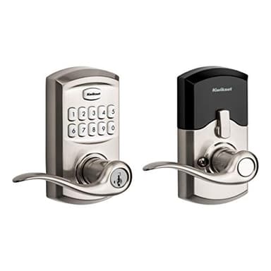 Kwikset 99170-001 SmartCode 917 Keypad Keyless Entry Traditional Residential Electronic Lever Deadbolt Alternative with Tustin Door Handle and SmartKey Security, Satin Nickel, Large - Image 2