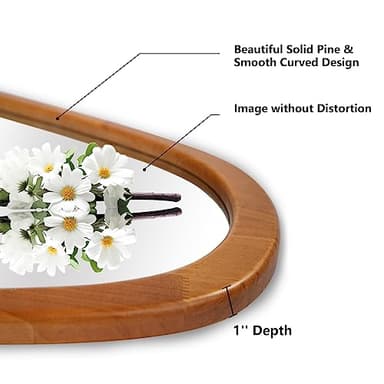 WallBeyond Asymmetrical Mirror, Irregular Mirror Full Length, Boho Wall Mirrors Decorative for Bedroom Living Room Entryway Hall, Mid Century Modern Decor 48" H x 22" W - Image 5