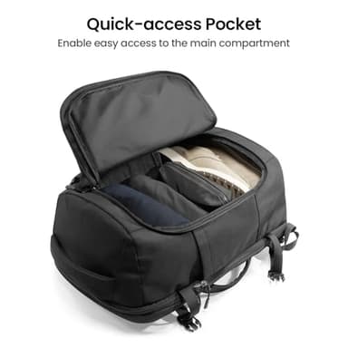 tomtoc Travel Backpack 40L, TSA Friendly Flight Approved Carry-on Luggage Hand Water-resistant Lightweight Business Rucksack, Durable Large Weekender Bag Daypack Fits 17.3 Inch Laptop, PFAS Free - Image 4