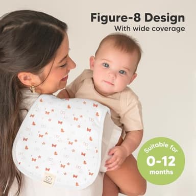 Organic Burp Cloths Baby Boy & Girl - 5-Pack Super Absorbent Cotton Burping Cloths for Babies, Soft & Plush Newborn Spit Up Rags, Infant Towels for Milk Spit Up, Unisex, Large 21" x 10" (Butterflies) - Image 3