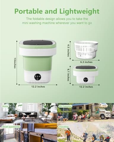 Portable Washing Machine,Mini Washer 16L Washer,Small Clothes Folding Washing Machine Of Underwear, Baby And Small Delicates, 3 Cleaning Modes Suitable For Home Apartments Dormitories, Hotels - Image 2