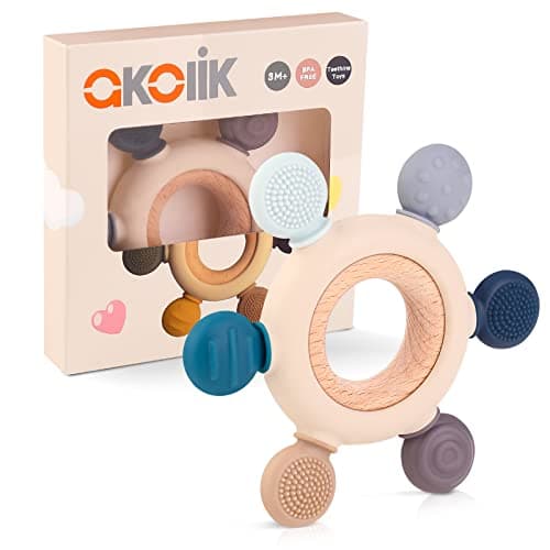 akolik Baby Teething Toys, Teething Relief Toy, BPA Free Baby Chew Toys Infant Toys Newborn Accessories, Teethers for Babies 0-3-6-9-12 Months Old Boys Girls - Image 1
