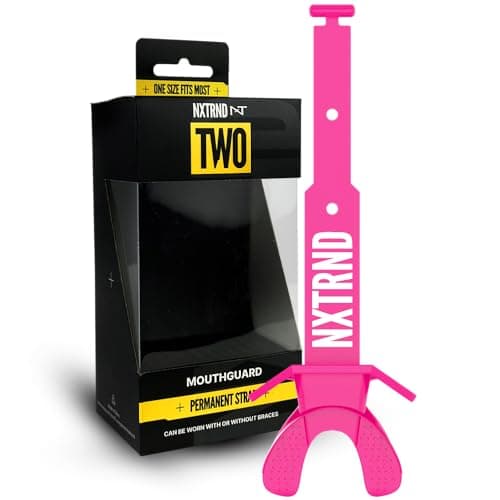 Nxtrnd Two Football Mouth Guard, Football Mouthpiece with Strap, Fits Adult & Youth (Pink) - Image 1