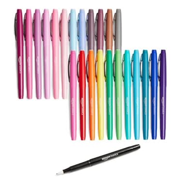 Amazon Basics Felt Tip Marker Pens, Versatile for Writing, Drawing, and Journaling, Assorted Colors, 24-Pack - Image 1