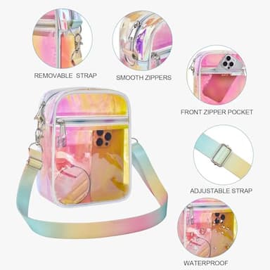 USPECLARE Clear Purse Stadium Transparent Messenger Bag Stadium Approved for Men and Women Clear CrossBody Bag - Image 5