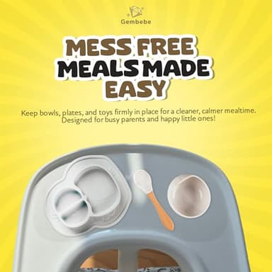 Suction Solver Sticker Compatible with Stokke Tripp Trapp Tray Safe Adehisve Placemat Improves Suction Keeps Suction Bowls and Toys Baby High Chair Placemat (2, Peanut Shape) - Image 7