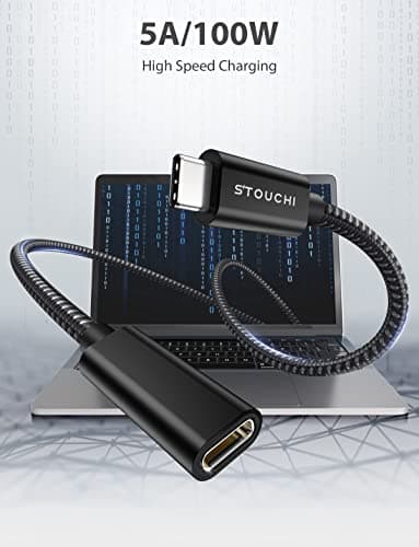 Stouchi USB C Extension Cable 10FT/3M, USB C Extension Cable Type C 3.1 Male to Female Fast Charging & Audio Data Transfer for Galaxy S22, iPad mini/Pro, MacBook Air M2/ M1 Mac mini/Pro, Mag- Safe - Image 2