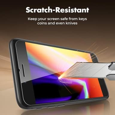 UNBREAKcable Shatterproof Tempered Glass Screen Protector for iPhone SE 2022/SE 2020, iPhone 8/7 [3-Pack] [99.99% HD Clear] [Easy Installation Frame] [9H Hardness][Bubble Free] for Apple 4.7'' - Image 4