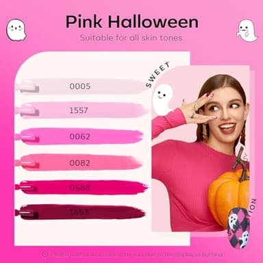 modelones Pink Gel Nail Polish Set 6 Colors, Hot Pink Tones Neon Pink White Gel Polish Magenta Light Soft to Dark 2025 All Seasons Halloween LED Nail Art for Nail Lovers Gift Salon DIY Starter Kit - Image 2