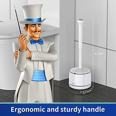 MR.SIGA Toilet Plunger with Holder, Heavy Duty Toilet Plunger and Holder Combo for Bathroom Cleaning, White - Image 2