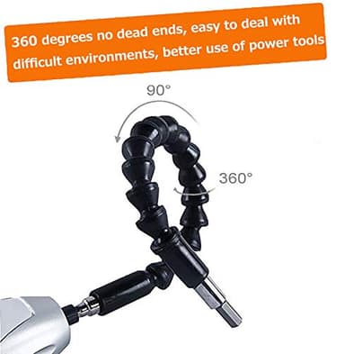 2 Pack Flexible Drill Bit Extension with 10 Drill Bit Sets, YTFGGY 11.8 inch Magnetic Hex Soft Shaft, Flexible Screwdriver Extension for Connect Drive Shaft Tip Drill Bit Kit Adaptor (BY) - Image 6