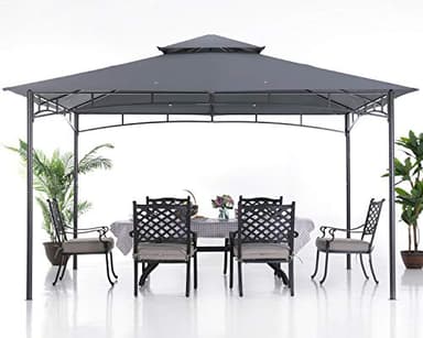 ABCCANOPY Gazebos for Patios 10x12 - Outdoor Steel Frame Gazebo for Lawn Backyard Garden Deck (Dark Gray) - Image 2