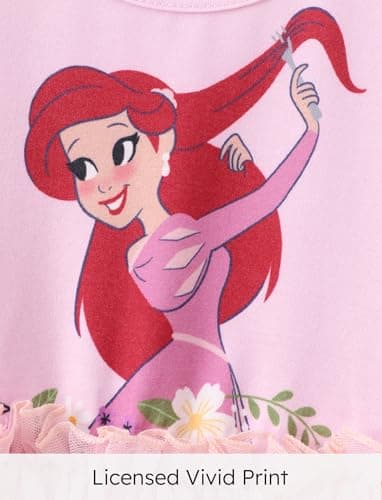 Disney Princess Ariel Dress Toddler Girls A-Line Long Sleeve Sparkle Double-Layered Tulle Winter Fall Clothes Birthday Party Outfit 4-5T - Image 3